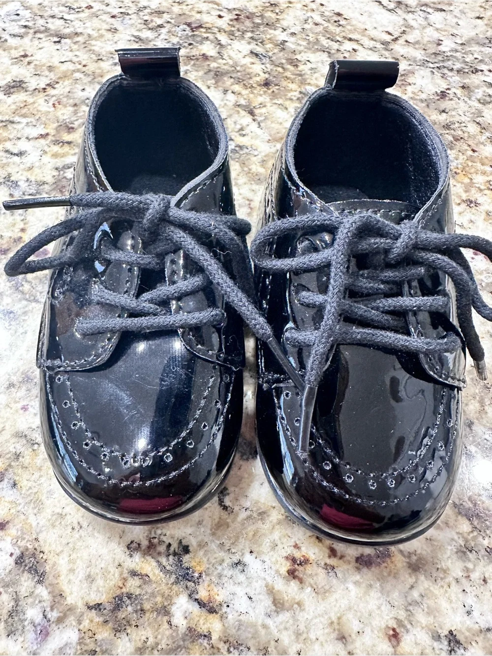 Classic Black Patent Kids Dress Oxfords with Laces